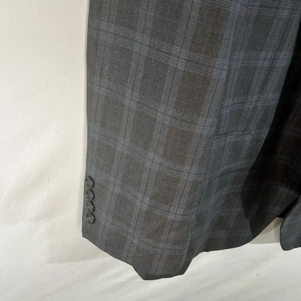 Luca Rossi Italia‎ 40S Gray Plaid Sport Coat Blazer Super 150s 3 Button